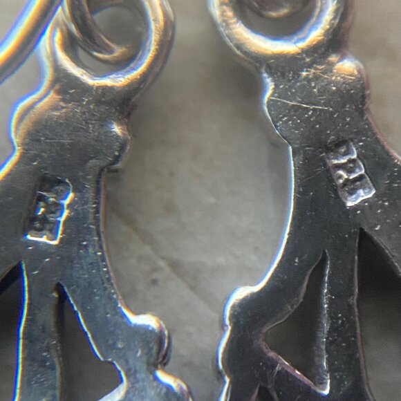 Sterling Silver 925 1.5" Celtic Knot Teardrop Dangle Drop Earrings - Picture 9 of 16